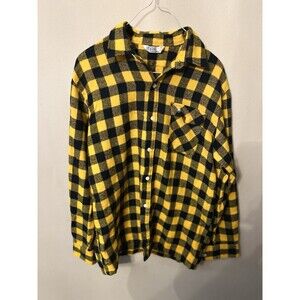 VTG Polo Ralph Lauren Wool Yellow Black Buffalo Plaid Flannel Shirt Men’s Large.